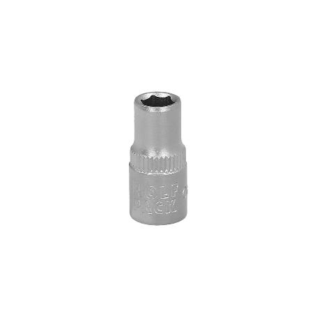 LLAVE VASO 1/4 HEXAGONAL 6 MM. PERFIL DE 6 CARAS. ACERO CROMO VANADIO, ARISTAS REDONDAS