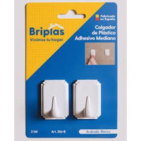 BRIPLAS COLGADOR COCINA-BAÑO PLASTIC ADHES 2U MEDIAN BLANCO 256B