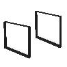 EMUCA JUEGO DE PATAS RECTANGULARES SQUARE PARA MESA, ANCHO 800MM, ACERO, PINTADO NEGRO