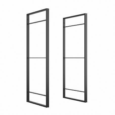 EMUCA JUEGO DE ESTRUCTURAS PARA ESTANTERÍA LADER, ALTURA 830MM, ACERO, PINTADO NEGRO