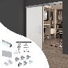 EMUCA KIT DE SISTEMA CORREDERO RAILWAY PARA PUERTAS CORREDERAS COLGADAS DE MADERA CON CIERRE SUAVE, 80KG, ALUMINIO,