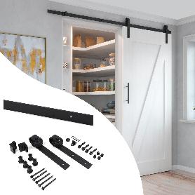 EMUCA KIT DE HERRAJES PARA UNA PUERTA CORREDERA COLGADA DE MADERA BARN, SIN CIERRE SUAVE, TABLEROS NO INCLUIDOS, AC