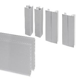 EMUCA LOTE DE 2 ZÓCALOS PARA COCINA PLASLINE CON ACCESORIOS DE UNIÓN, ALTURA 150MM, 2 BARRAS DE LOGNITUD 2.35M, PLÁ