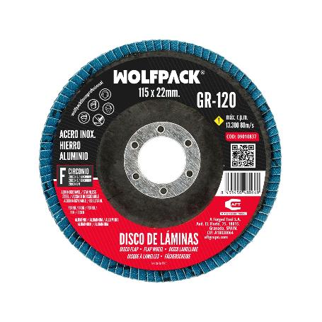 DISCO LAMINAS LIJA CIRCONIO INOX - PLUS 115X22 MM. GRANO 120