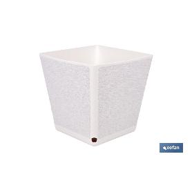 MACETA O MACETERO GAMA TEXTIL CUADRADA COLOR BLANCO PP 298 X 298 X 300 MM 18 L VENTA UNITARIA9