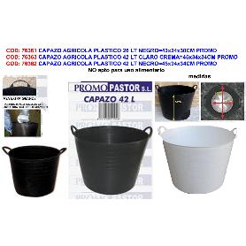 CAPAZO AGRICOLA PLASTICO 42 LT CLARO GRIS CREMA 45X34X34CM PROMO