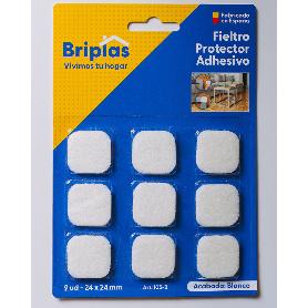 BRIPLAS FIELTRO ADHESIVO 9 U CUADRADO 24X24 MM BLANCO 105B