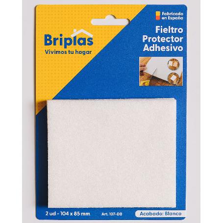 BRIPLAS FIELTRO ADHESIVO 2 U RECTANGULAR 104X85 MM BLANCO 107DB