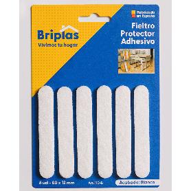 BRIPLAS FIELTRO ADHESIVO 6 U BANDA 80X12 MM BLANCO 110B