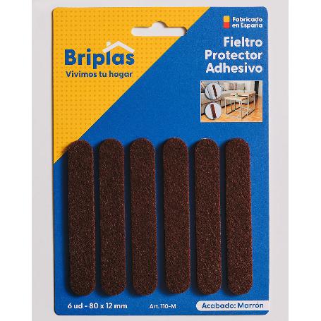 BRIPLAS FIELTRO ADHESIVO 6 U BANDA 80X12 MM MARRON 110M
