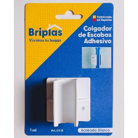 BRIPLAS COLGADOR ESCOBAS PLASTIC ADHESIVO 1U BLANCO 222P