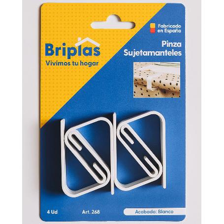 BRIPLAS PINZA SUJETA MANTELES 4 U BLANCO   268