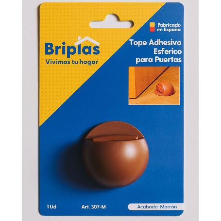 BRIPLAS TOPE PUERTA ADHESIVO ESFERICO  1 U MARRON 307M