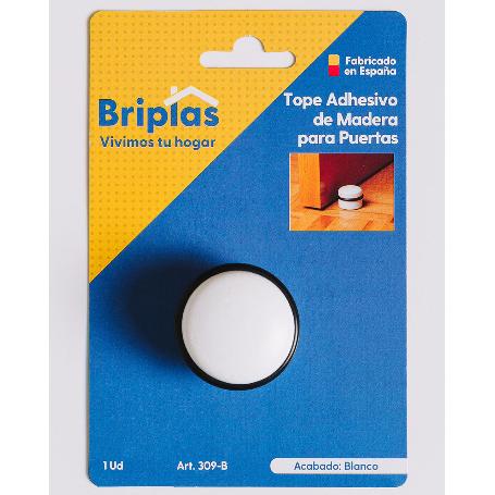 BRIPLAS TOPE PUERTA ADHESIVO MADERA CILINDRO 1U BLANCO 309B