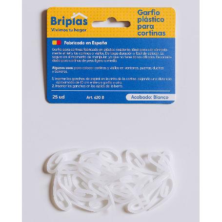 BRIPLAS GARFIO-CORCHETE CORTINA BAÑO 25 U BLANCO 620