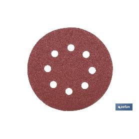 HOJA DE LIJADO LIJADORA ORBITAL 8 AGUJEROS Ø125 MM G. 80   CAJA 5 UNID.