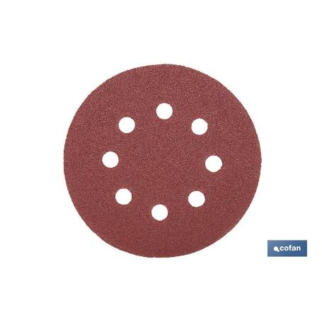 HOJA DE LIJADO LIJADORA ORBITAL 8 AGUJEROS Ø125 MM G. 80   CAJA 5 UNID.