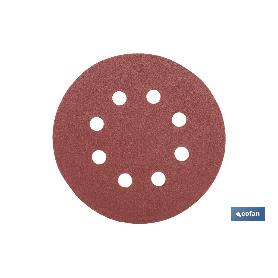 HOJA DE LIJADO LIJADORA ORBITAL 8 AGUJEROS Ø125 MM G. 120   CAJA 5 UNID.
