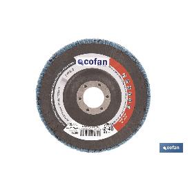 DISCO LAMINADO PROFESIONAL INCLINADO 125 MM. - GRANO 40 ZIRCONIO