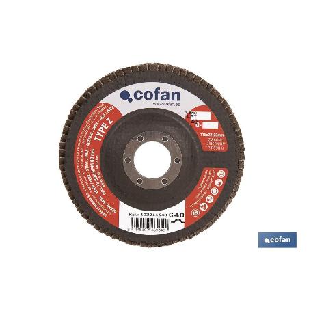 DISCO LAMINADO ESTANDAR PLANO 115 MM. G-40 ZIRCONIO   CAJA 5 UNID.