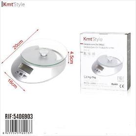 BALANZA BASCULA DE COCINA PRECISA 5 KGS - 1GR CON RELOJ CON CERTIFICACION CE Y ROHM KMTSTYLE