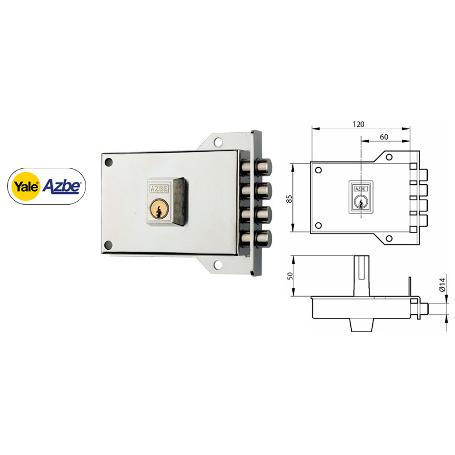 YALE AZBE FINST CERRADURA 7-0 HN 120 DCHA SOBREPONER ANTIPALANCA