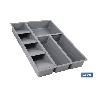 ORGANIZADOR PARA CAJÓN CON SEPARADORES DE COLOR GRIS 30 X 45 X 6,5 CM