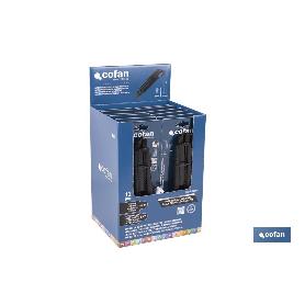 EXPOSITOR DE CÚTER ANTIDESLIZANTE HEAVY DUTY 25 MM 12 UDS.