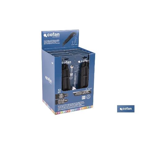 EXPOSITOR DE CÚTER ANTIDESLIZANTE HEAVY DUTY 25 MM 12 UDS.