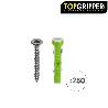 CUBO TACOS TOPGRIPPER BIMATERIAL CON TORNILLOS Ø 6 MM. 250 PIEZAS TACO ANCLAJE UNIVERSAL, TACO HORMIGON, TACO PLADU