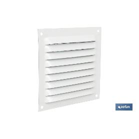 REJILLA DE VENTILACIÓN ALUMINIO BLANCO CON MOSQUITERA 30 X 30 CM VENTA UNITARIA