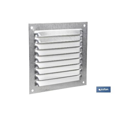 REJILLA DE VENTILACIÓN ALUMINIO 10 X 10 CM   CAJA 5 UNID.