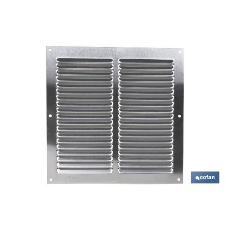 REJILLA DE VENTILACIÓN ALUMINIO 20 X 20 CM   CAJA 5 UNID.