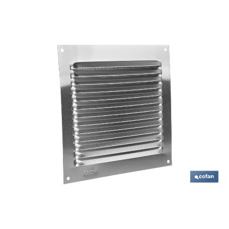 REJILLA DE VENTILACIÓN ALUMINIO CON MOSQUITERA 15 X 15 CM   CAJA 5 UNID.