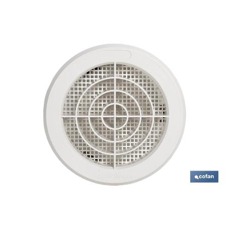REJILLA DE VENTILACIÓN ABS BLANCO PARA EMPOTRAR A TUBO CON CLIP Ø10-11 CM VENTA UNITARIA