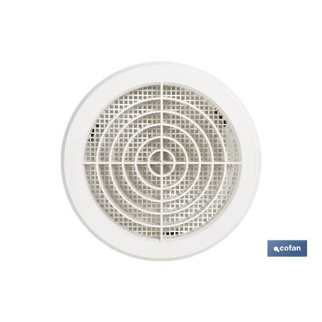 REJILLA DE VENTILACIÓN ABS BLANCO PARA EMPOTRAR A TUBO CON CLIP Ø12-14 CM   CAJA 5 UNID.