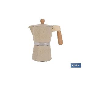 CAFETERA ITALIANA DE INDUCCIÓN BEIGE CON GRANITO 6 TAZAS