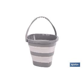 CUBO PLEGABLE COLOR GRIS/BLANCO 11L