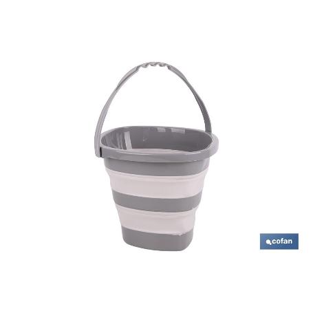 CUBO PLEGABLE COLOR GRIS/BLANCO 11L