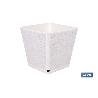 MACETA O MACETERO GAMA TEXTIL CUADRADA COLOR BLANCO PP 298 X 298 X 300 MM 18 L   CAJA 4 UNID.