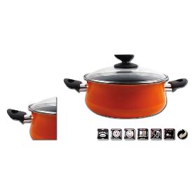 MAGEFESA VALENCIA CACEROLA ACERO ESMALT TAPA CRISTA 16 01114657