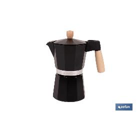 CAFETERA ITALIANA DE INDUCCIÓN NEGRA 6 TAZAS