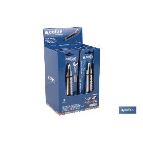 EXPOSITOR DE CÚTER DE ALUMINIO 9 MM 12 UDS.