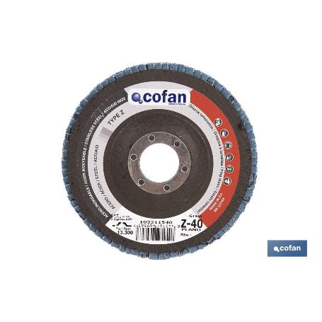 DISCO LAMINADO PROFESIONAL PLANO 125 MM. G-120 ZIRCONIO