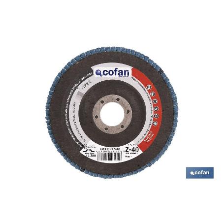 DISCO LAMINADO PROFESIONAL PLANO 125 MM. G-40 ZIRCONIO