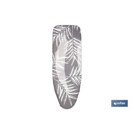 FUNDA ACOLCHADA PARA TABLA DE PLANCHAR 135 X 53 CM RAMAS GRIS BITONAL