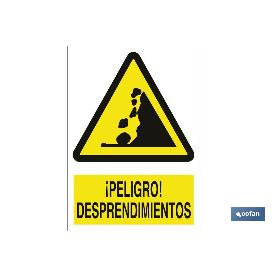 SEÑAL POLIESTIRENO 297X210 MM. ¡PELIGRO! DESPRENDIMIENTOS