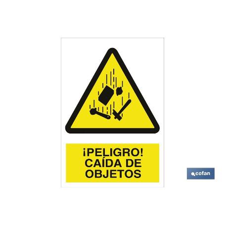 SEÑAL POLIESTIRENO 297X210 MM. ¡PELIGRO! CAÍDA DE OBJETOS