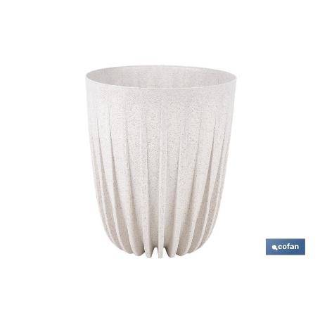 MACETA CON FILTRO DE DRENAJE A RAYAS COLOR BLANCO WPC Ø 190 X 226 MM 2,4 L VENTA UNITARIA