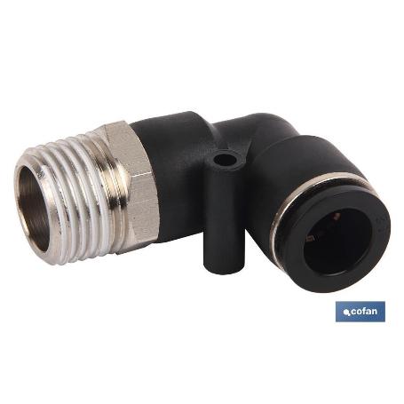 RACOR ROSCADO CODO PLASTICO T-12, R-1/4 VENTA UNITARIA